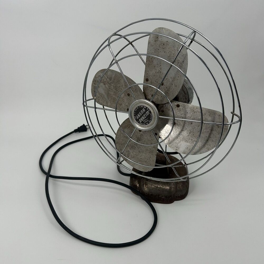 Art Deco 16" Wizard Husky Table Fan MODEL  J1522R Vintage 50s Fast Shipping